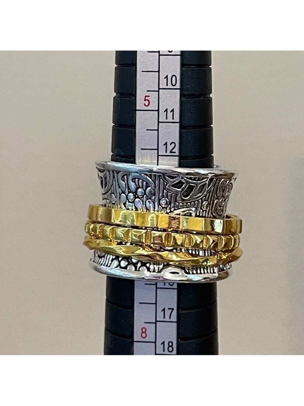 Boho Spinner Ring Two Tone Funky and Chunky #647 - Picture 11 of 11
